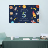 Houston We Have A 5 Verjaardagsfeestje Spandoek (Beurs)