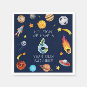 Houston We Have A 6 Jaar Oude 6de Verjaardagsfeest Servet