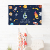 Houston We Have A 6 Jaar Oude 6de Verjaardagsfeest Spandoek (Insitu)