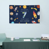 Houston We Have A 7 Jaar Verjaardagsfeestje Spandoek (Beurs)