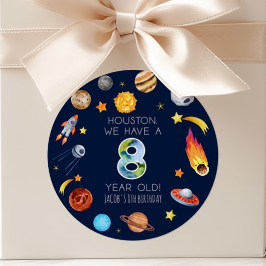 Houston We Have A 8 Year Old 8th Birthday Party Ronde Sticker