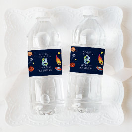 Houston We Have A 8 Year Old 8th Birthday Party Waterfles Etiket