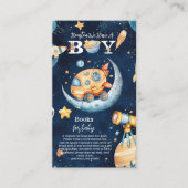 Houston We Have A Boy Outer Space Boeken voor Baby Informatiekaartje (Voorkant)