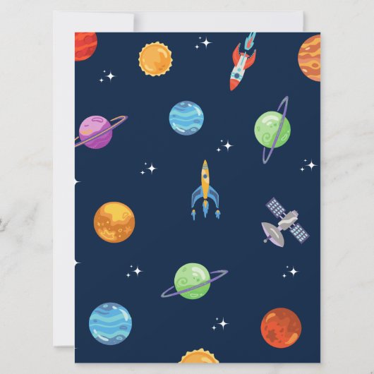 Houston We Have A Boy Outer Space Invitation Baby  (Achterkant)