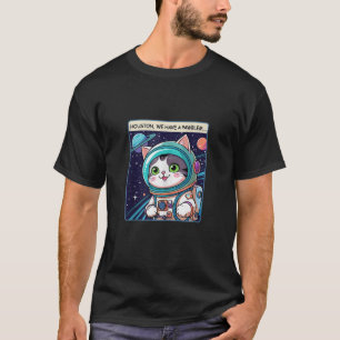 Houston We Have a Pawblem Kat Astronaut in de Ruim T-shirt