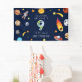 Houston We Have een 9 Jaar Oude 9e Verjaardagsfees Spandoek (Insitu)