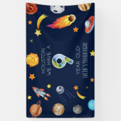 Houston We Have een 9 Jaar Oude 9e Verjaardagsfees Spandoek (Verticaal)