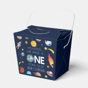 Houston We hebben een 1 jaar oud 1e verjaardagsfee Bedankdoosjes