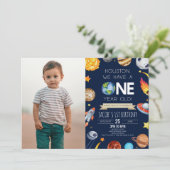 Houston We hebben een 1 jaar oud 1e verjaardagsfee Kaart (Staand voorkant)