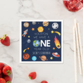 Houston We hebben een 1 jaar oud 1e verjaardagsfee Servet (Insitu)