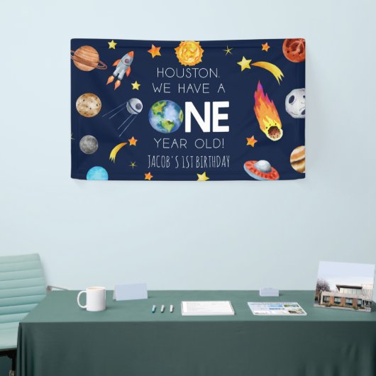 Houston We hebben een 1 jaar oud 1e verjaardagsfee Spandoek (Beurs)