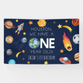 Houston We hebben een 1 jaar oud 1e verjaardagsfee Spandoek (Horizontaal)
