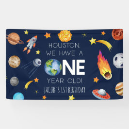 Houston We hebben een 1 jaar oud 1e verjaardagsfee Spandoek