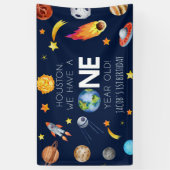 Houston We hebben een 1 jaar oud 1e verjaardagsfee Spandoek (Verticaal)