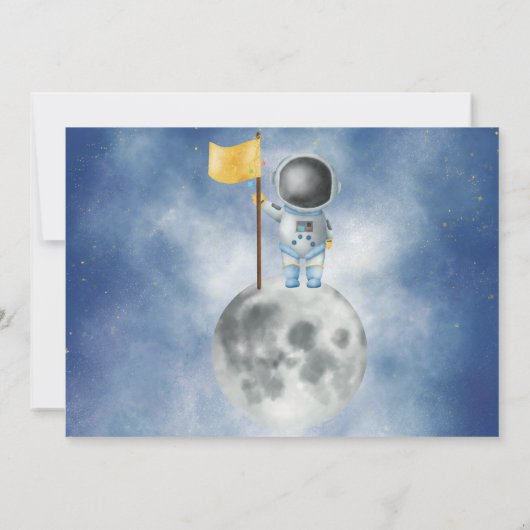 Houston We hebben een 1 jaar oude ruimteastronaut Kaart (Achterkant)