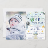 Houston We hebben een 1 jaar oude ruimteastronaut Kaart (Voorkant)