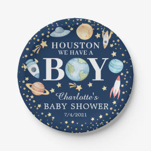 Houston We hebben een Baby shower 7-inch Bord