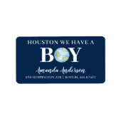 Houston We hebben een Baby shower-adres Etiket (Voorkant)