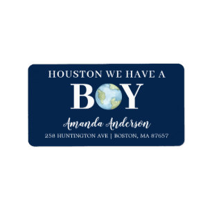 Houston We hebben een Baby shower-adres Etiket