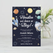 Houston We hebben een Baby shower Kaart (Staand voorkant)