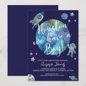Houston We hebben een Baby shower-uitnodiging Kaart (Voorkant / Achterkant)