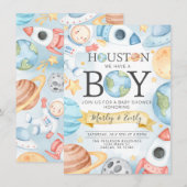 Houston We hebben een Baby shower-uitnodiging Kaart (Voorkant / Achterkant)