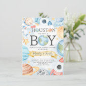 Houston We hebben een Baby shower-uitnodiging Kaart (Staand voorkant)