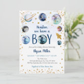 Houston We hebben een Baby shower van een peuterbl Kaart (Staand voorkant)