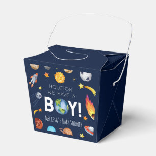 Houston We hebben een Boy Space Galaxy Baby shower Bedankdoosjes