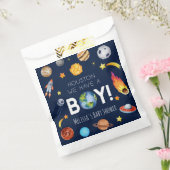 Houston We hebben een Boy Space Galaxy Baby shower Bedankzakje (Gezegeld)