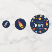 Houston We hebben een Boy Space Galaxy Baby shower Confetti (Achterkanten)
