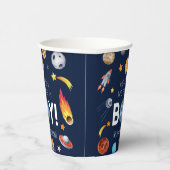 Houston We hebben een Boy Space Galaxy Baby shower Papieren Bekers (Rechts)