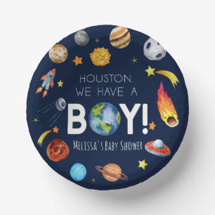 Houston We hebben een Boy Space Galaxy Baby shower Papieren Kommen