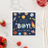 Houston We hebben een Boy Space Galaxy Baby shower Servet (Insitu)