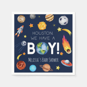 Houston We hebben een Boy Space Galaxy Baby shower Servet