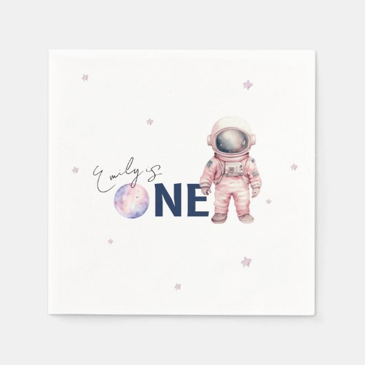 Houston we hebben een een jaar oude Party Napkins Servet (Voorkant)