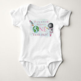 Houston we hebben een eenjarig meisje! romper