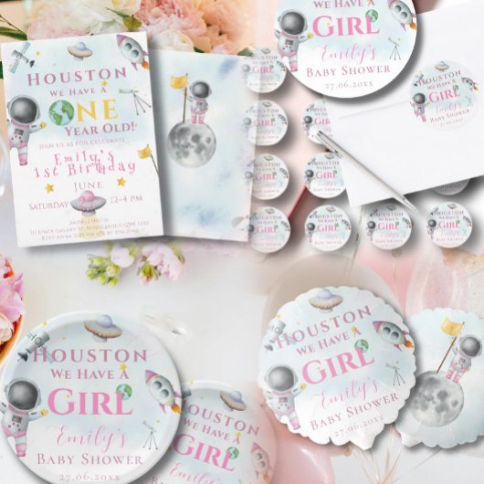 Houston We hebben een Girl baby shower Space Astro Kaart