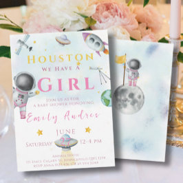 Houston We hebben een Girl baby shower Space Astro Kaart