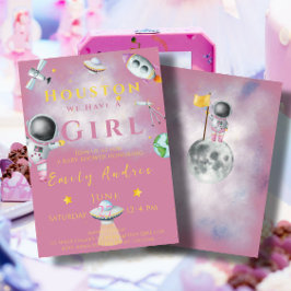 Houston We hebben een Girl baby shower Space Astro Kaart