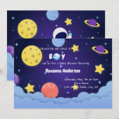 Houston We hebben een jongen buiten de ruimte Baby Kaart (Voorkant / Achterkant)