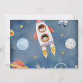 Houston We hebben een jongen buiten de ruimte Baby Kaart (Achterkant)