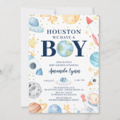 Houston We hebben een jongen buiten de ruimte Baby Kaart (Voorkant)