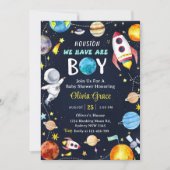 Houston We hebben een jongen buiten de ruimte Baby Kaart (Voorkant)