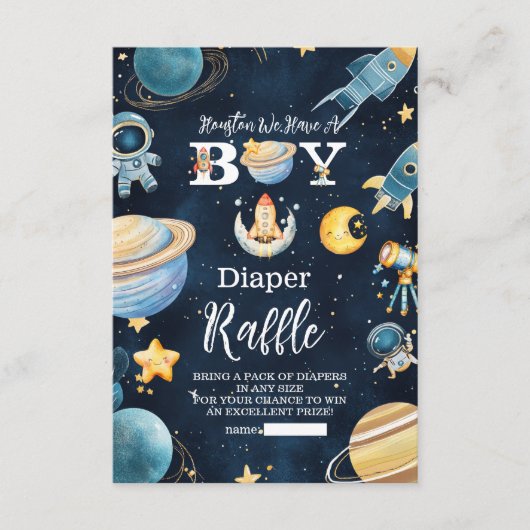 Houston, we hebben een jongen buitenste ruimte lui informatiekaartje (Voorkant)