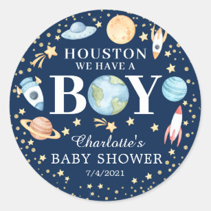Houston We hebben een jongen die buiten de ruimte  Ronde Sticker