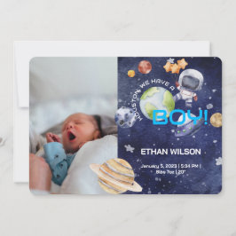 Houston We hebben een jongen pasgeboren geboorte a Kaart