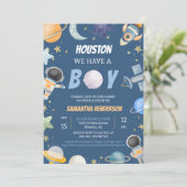 Houston, we hebben een jongensdouche kaart (Staand voorkant)