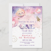 Houston, we hebben een One year old Space meisje r Kaart (Voorkant)