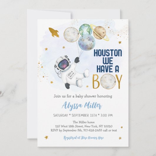 Houston We hebben een padvinder Baby shower Kaart (Voorkant)